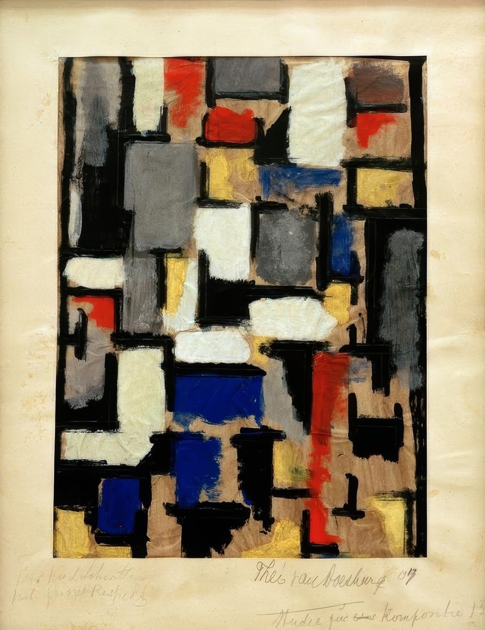 Lena iç mekanda, kompozisyon XIII için çalışma by Theo van Doesburg
