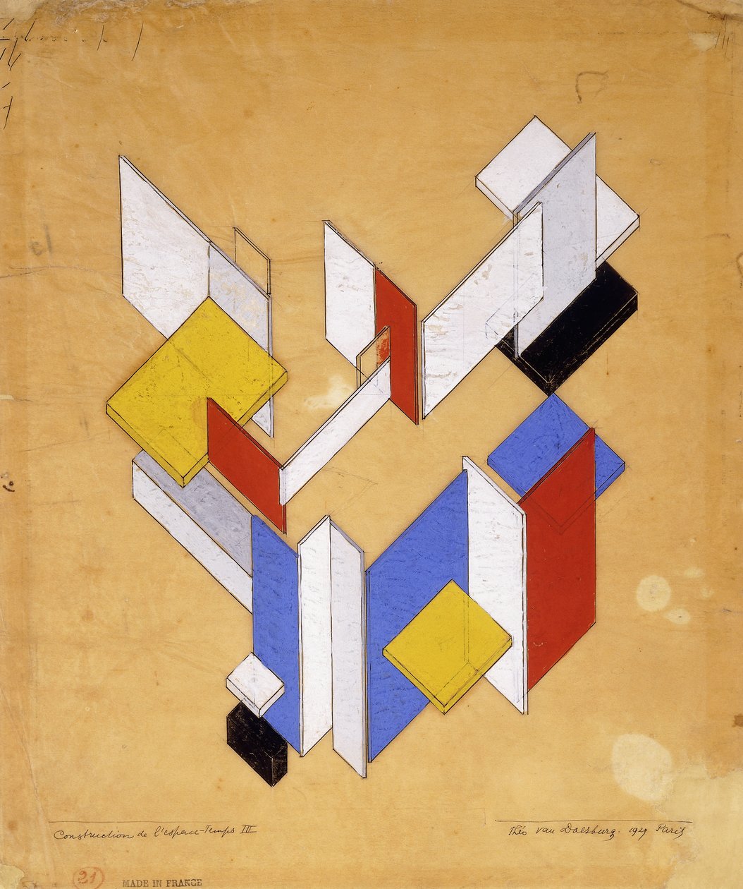 Uzayın İnşası - Zaman III; Uzayın İnşası - Zaman III, 1924 by Theo van Doesburg