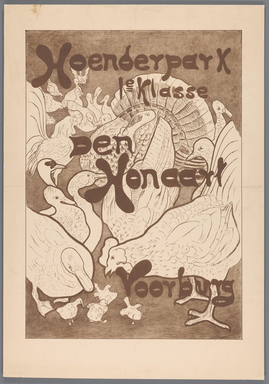 Hoenderpark 1. sınıf Den Honaart Voorburg için poster by Theo van Hoytema (possibly)