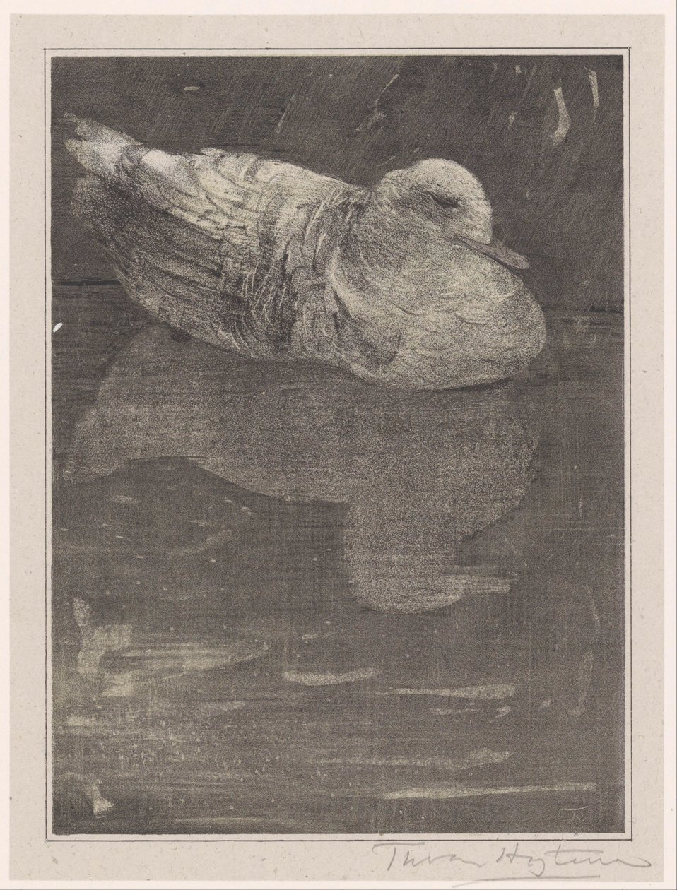 yüzen ördek by Theo van Hoytema (signed by artist)