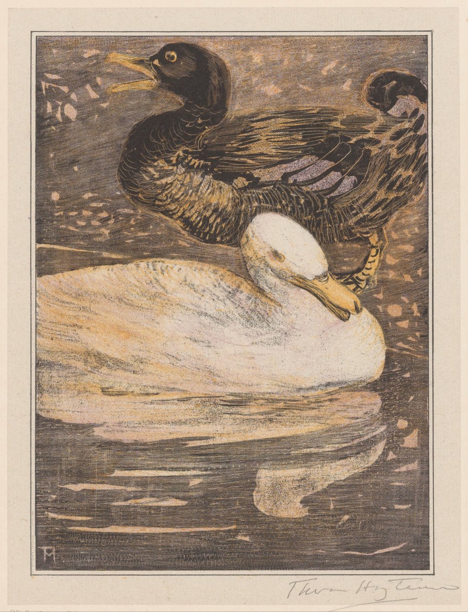iki ördek by Theo van Hoytema (signed by artist)