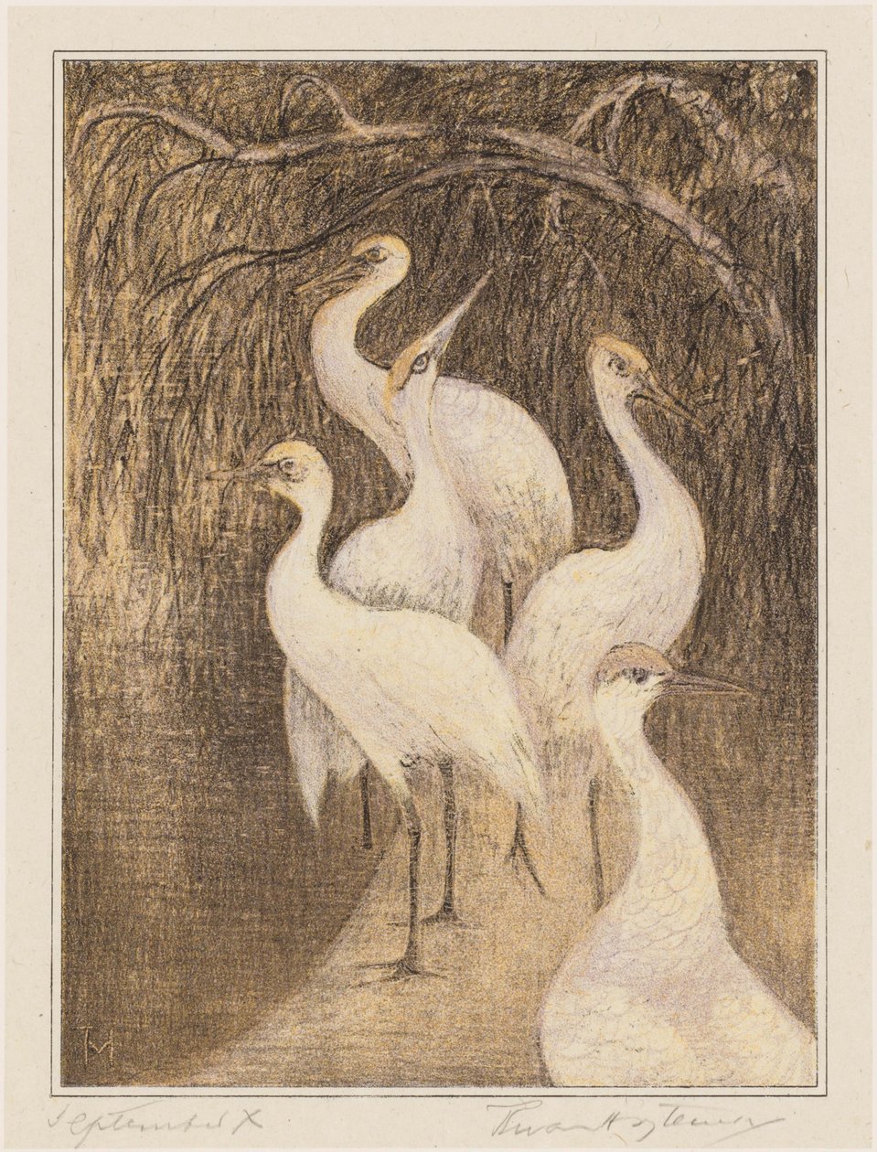 Sahilde altı vinç by Theo van Hoytema (signed by artist)