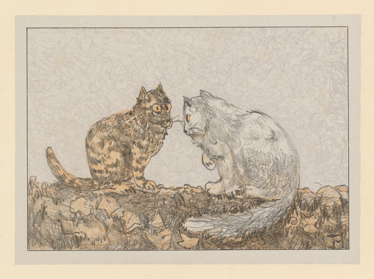 Bir duvarda iki kedi by Theo van Hoytema
