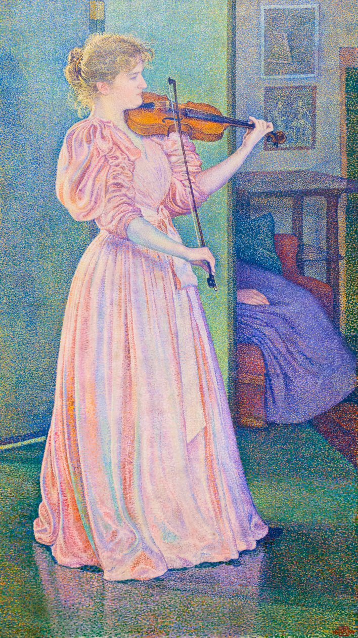 Kemancı Irma Sethe'nin portresi by Théo van Rysselberghe
