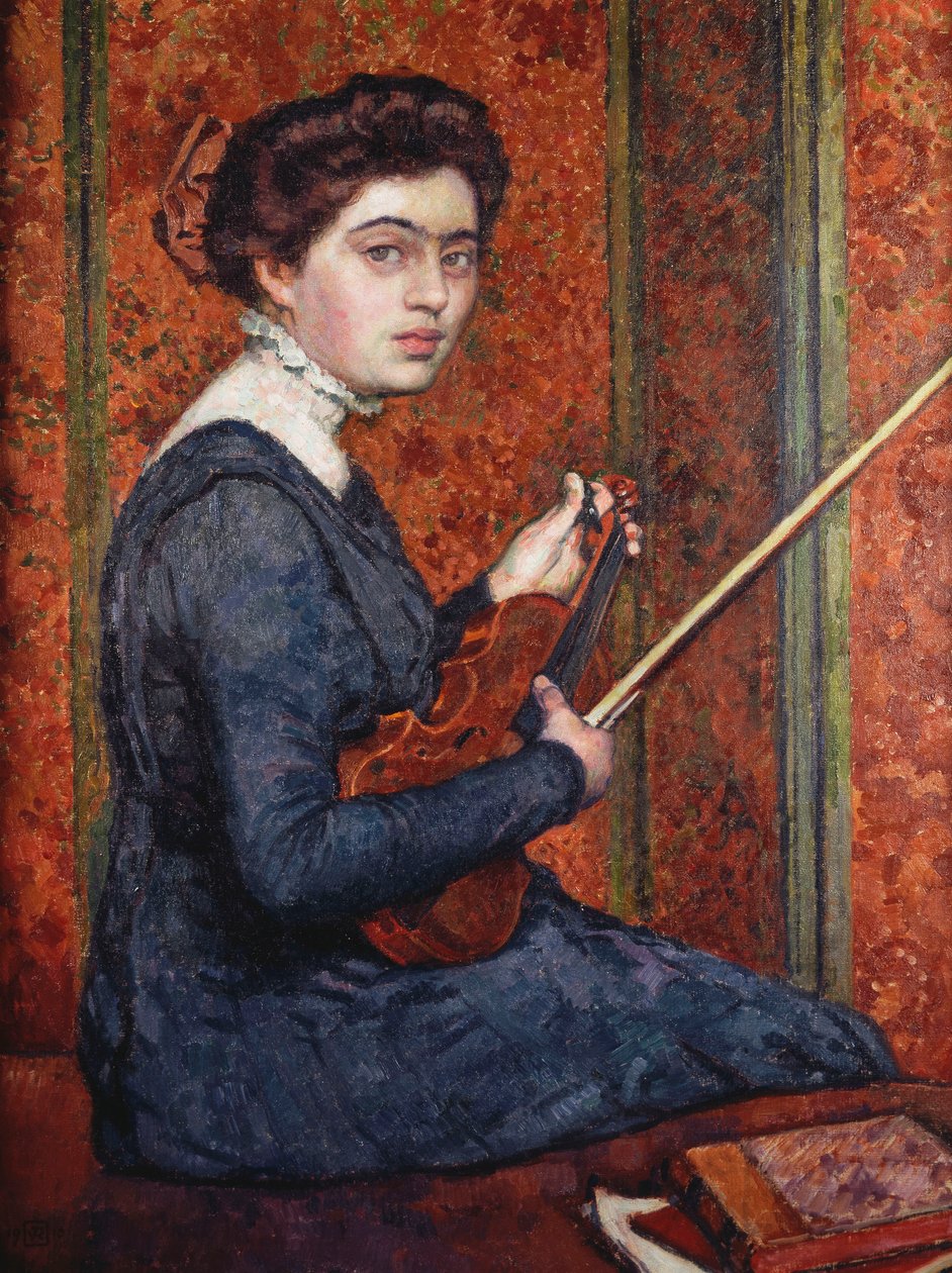 Keman olan kadın by Théo van Rysselberghe