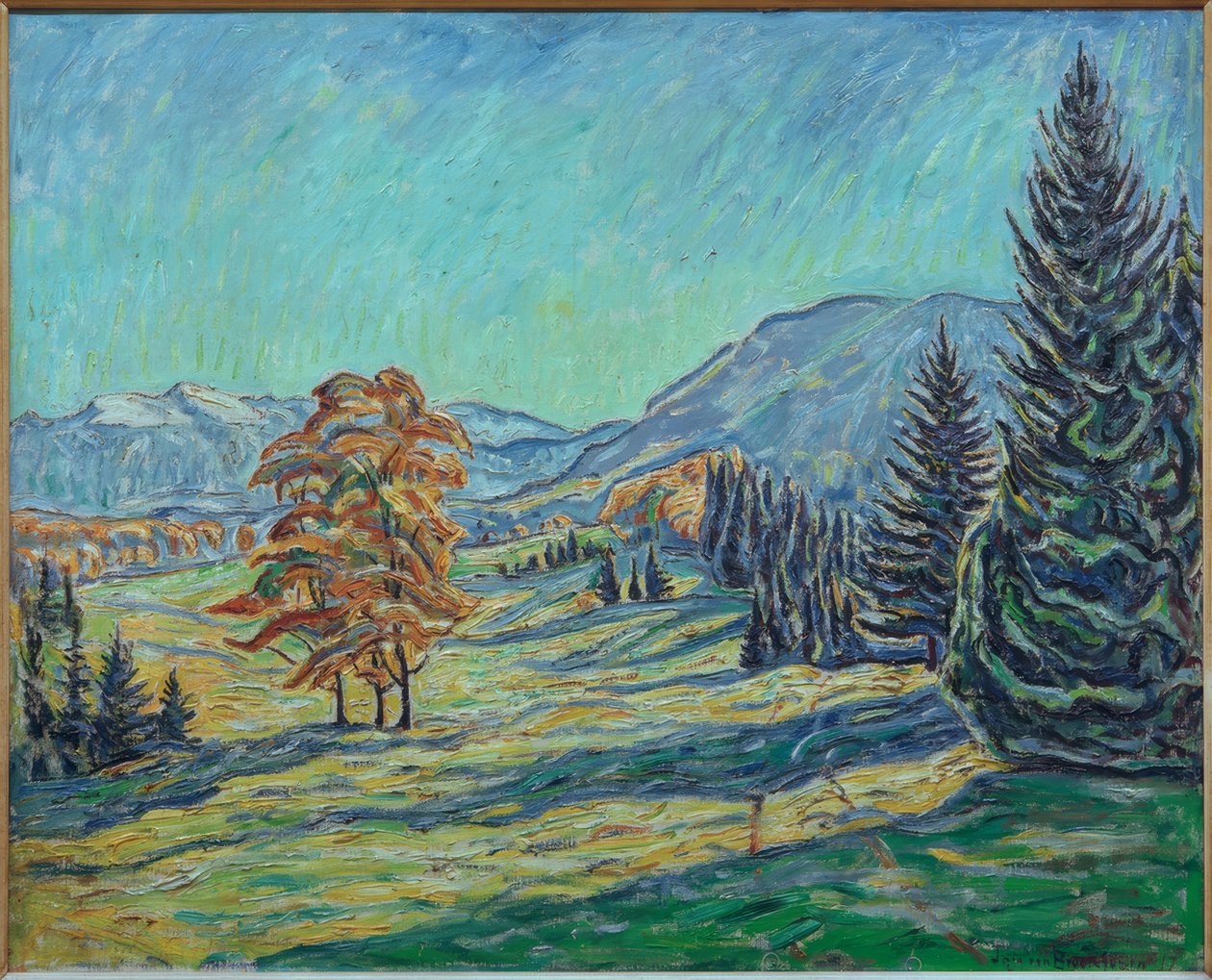 Sonbahar dağ manzarası by Theo von Brockhusen