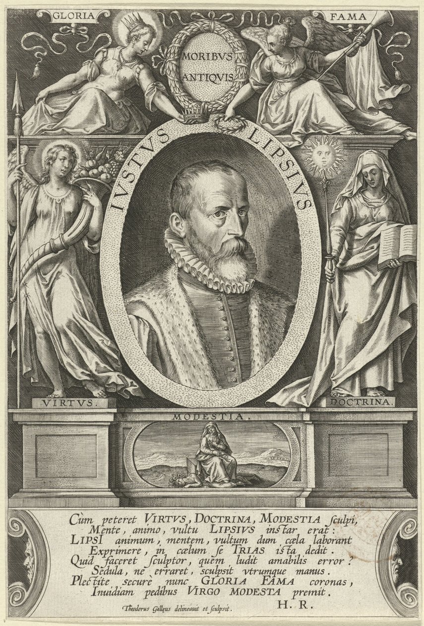 Portret van Justus Lipsius Ivstvs Lipsivs (nesne üzerindeki başlık) by Theodoor Galle