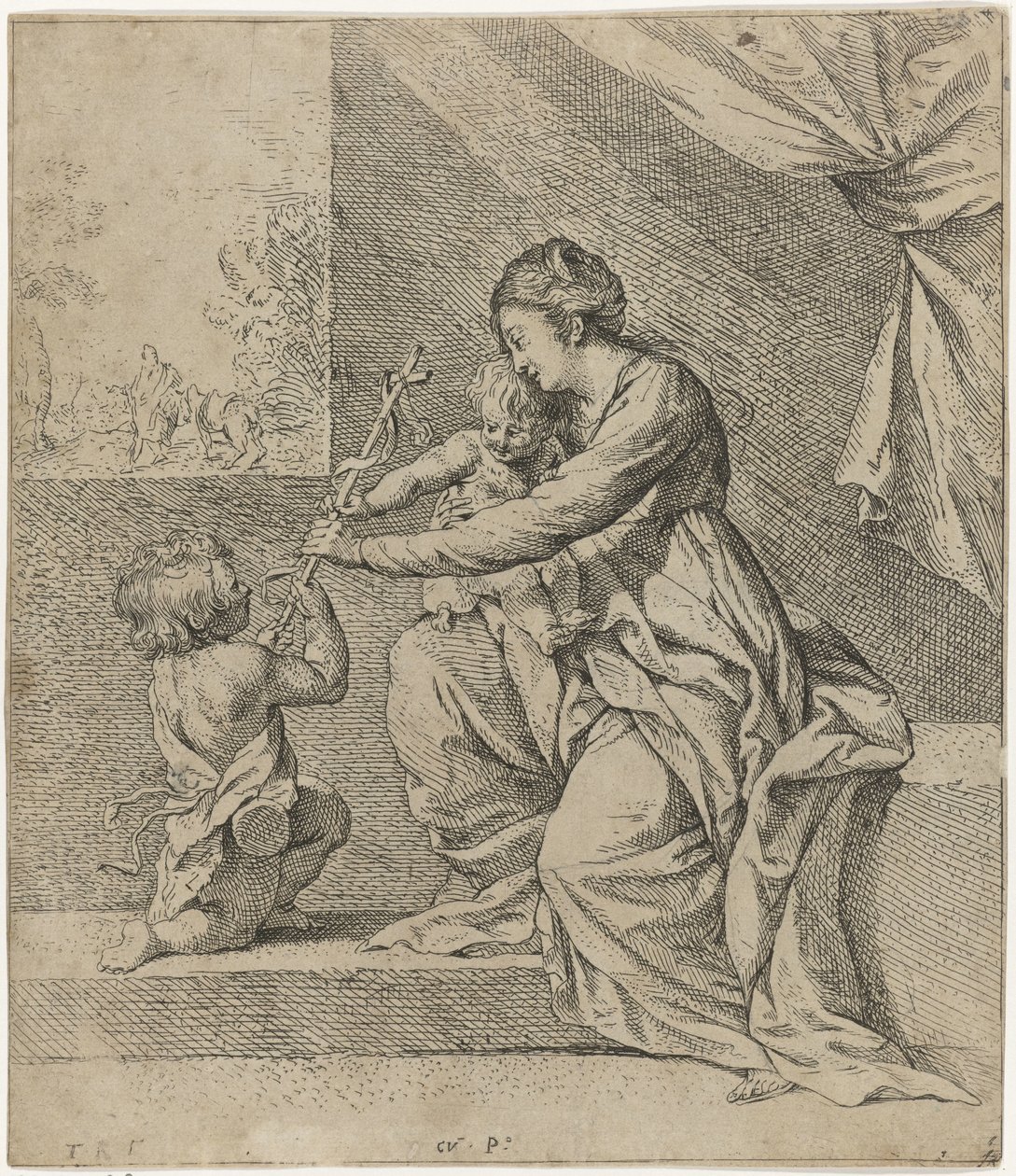 İsa ve Vaftizci Yahya ile Meryem by Theodoor Rombouts