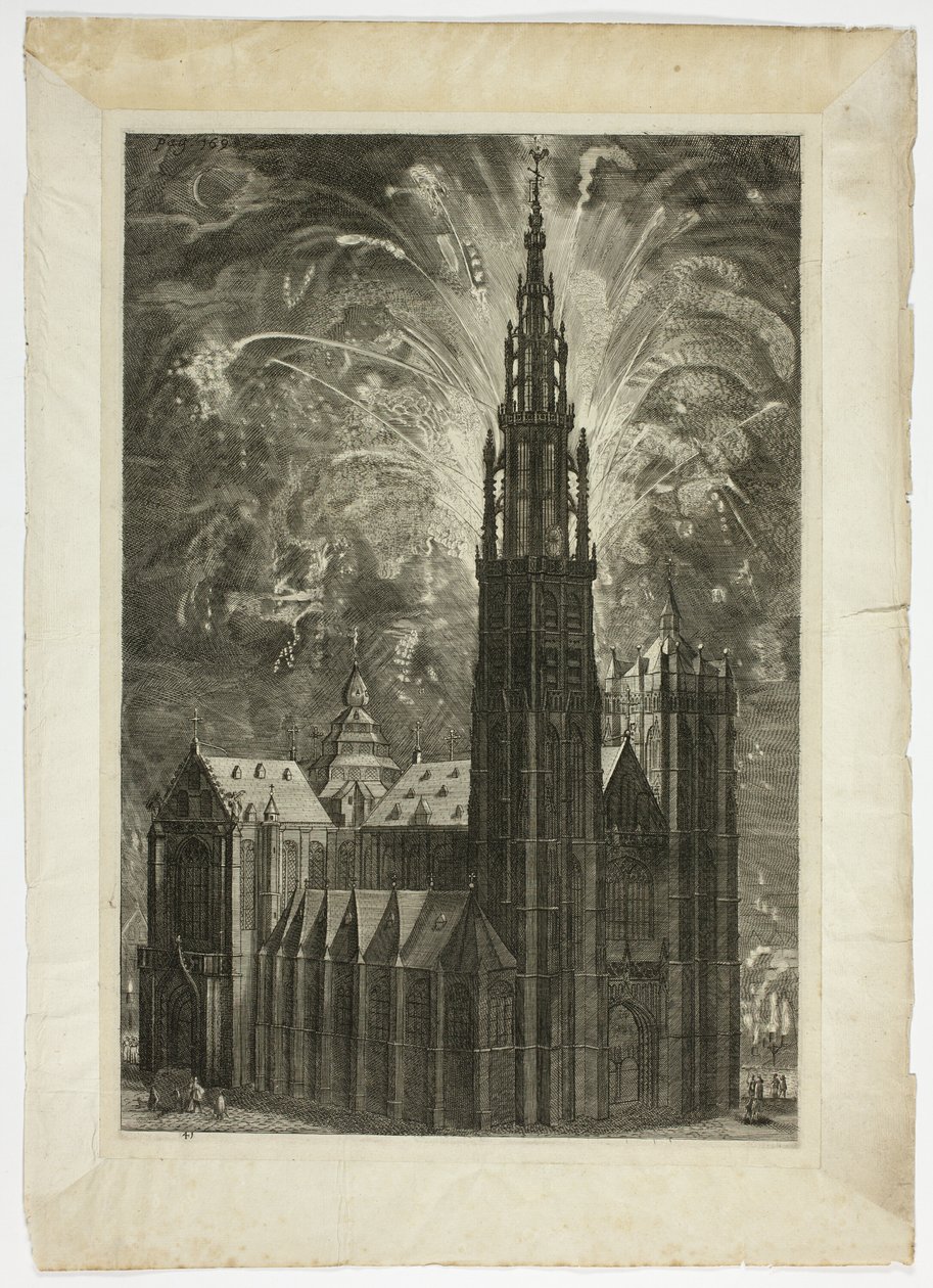 Antwerp Katedrali çevresinde havai fişek, Casperius Gevartius