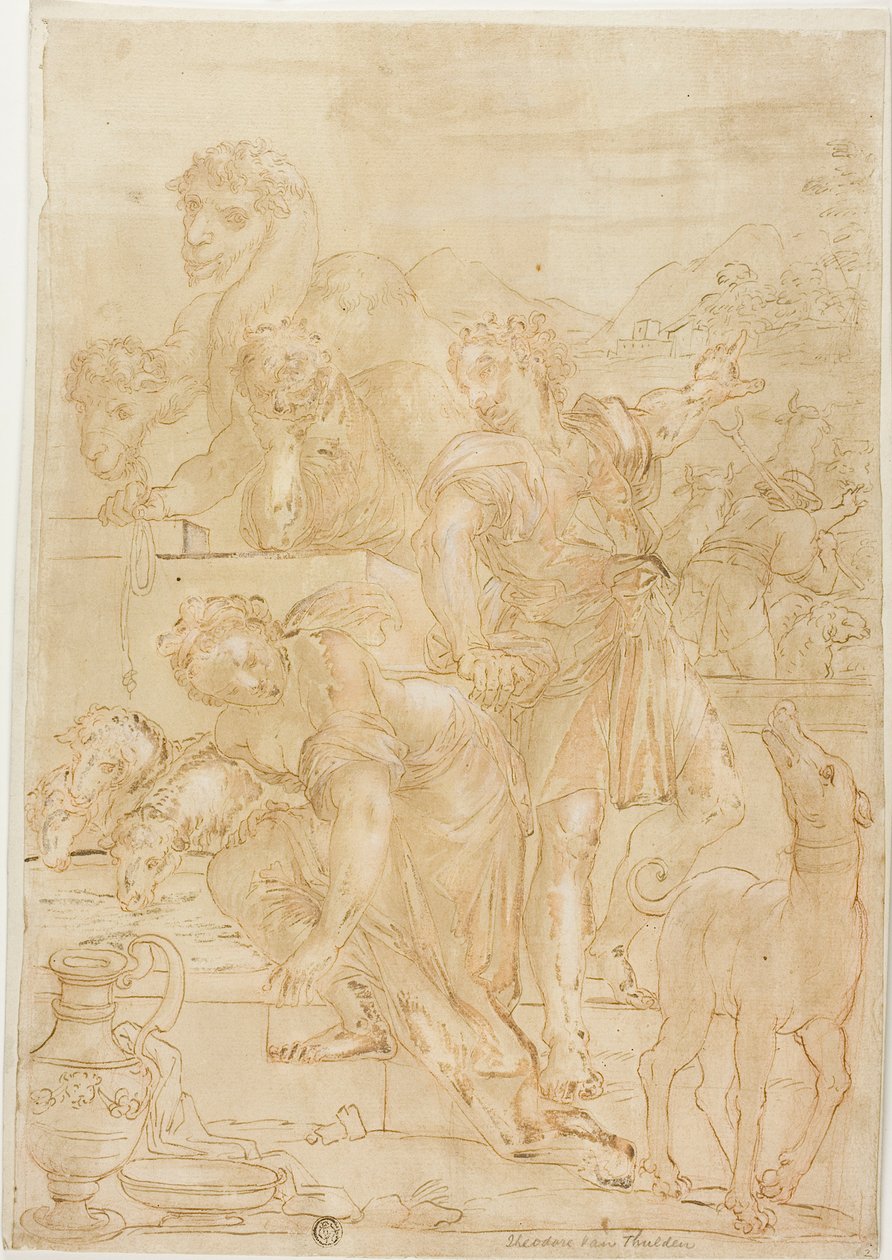 Isaac ve Rebecca Kuyuda by Theodoor van Thulden