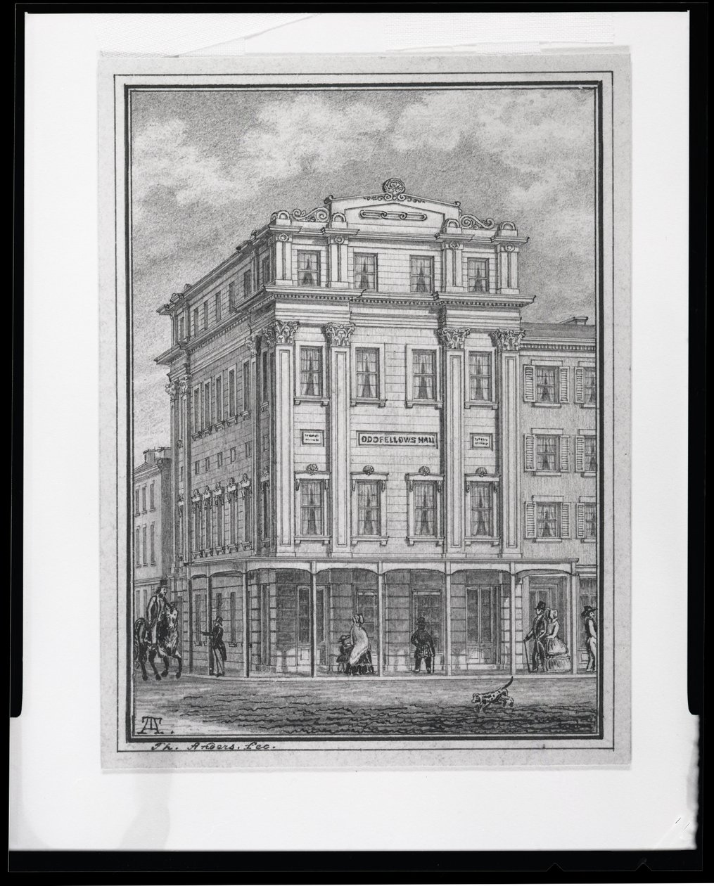 4. ve Locust Caddelerinin köşesinde bulunan Odd Fellows Hall by Theodor Anders