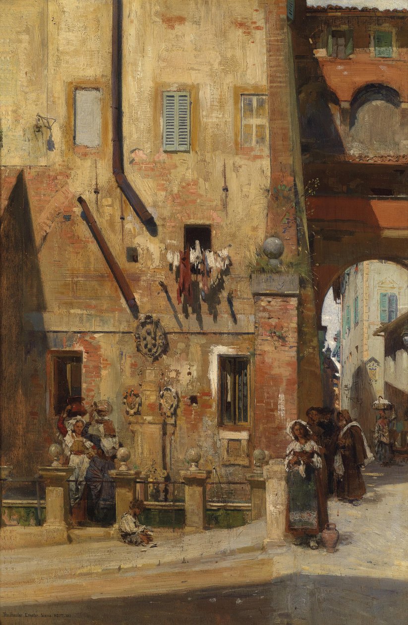 Siena sokaklarında koşuşturma by Theodor Josef Ethofer