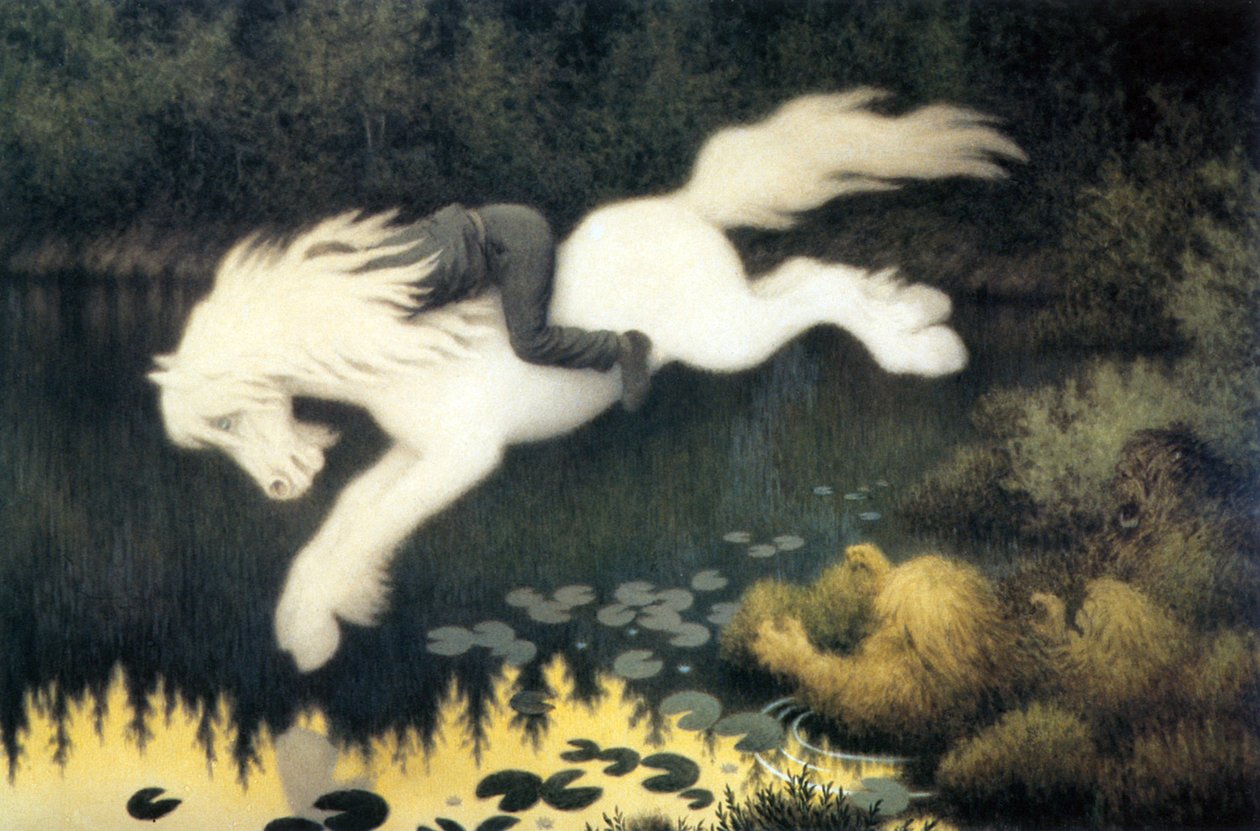 Beyaz atlı çocuk by Theodor Kittelsen