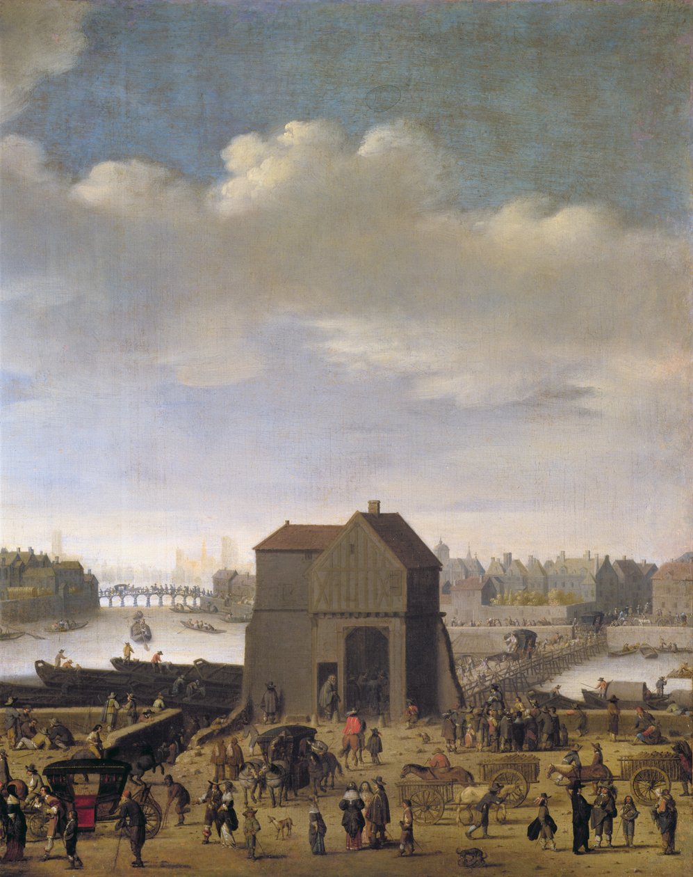 Köprüden görünüm ve Quai de la Tournelle, c.1645 (167349 detayı) by Theodor Matham