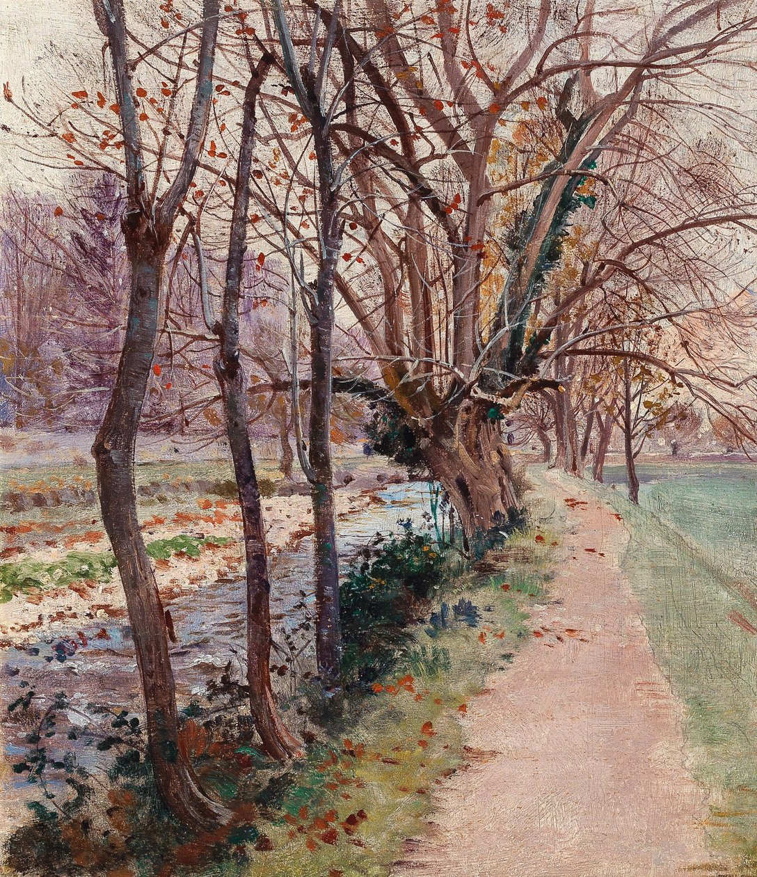 Allee am Bach Ağaçlar Bulvarı, Bir Derenin Yanında by Theodor von Hormann