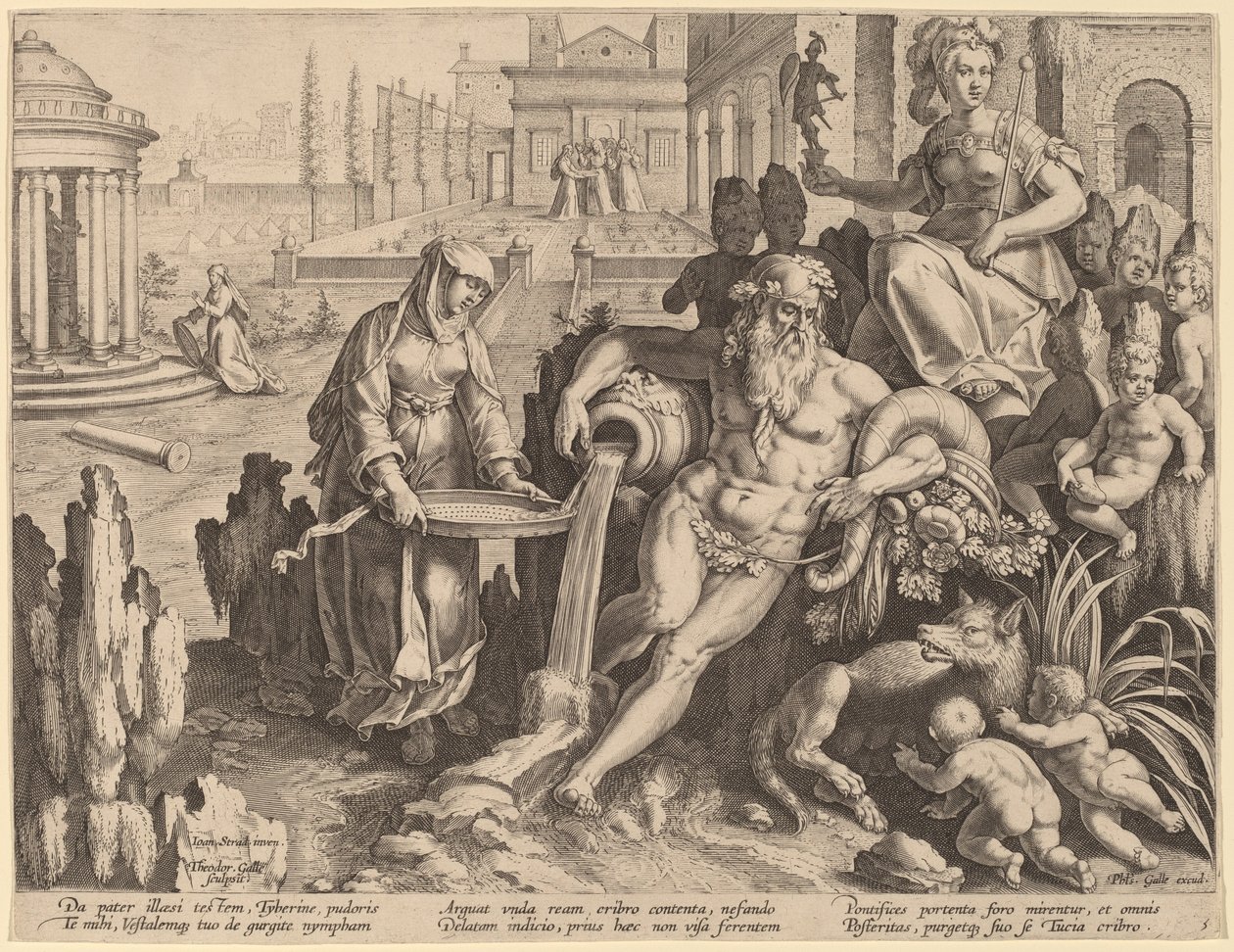 Vestal Bakire Tuccia by Theodor Galle after Jan van der Straet