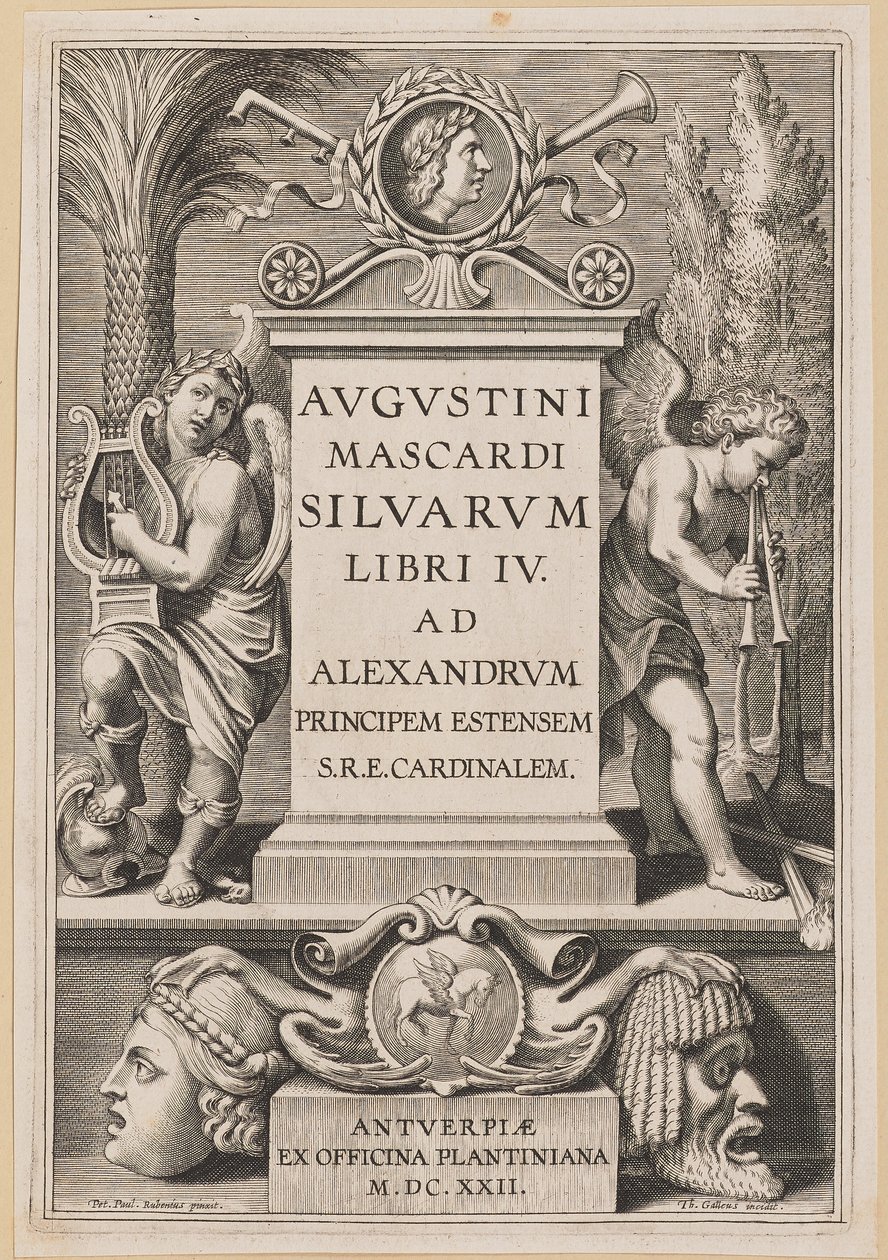 Agostino Mascardi için Başlık Sayfası, Silvarium Libri IV by Theodor Galle after Sir Peter Paul Rubens