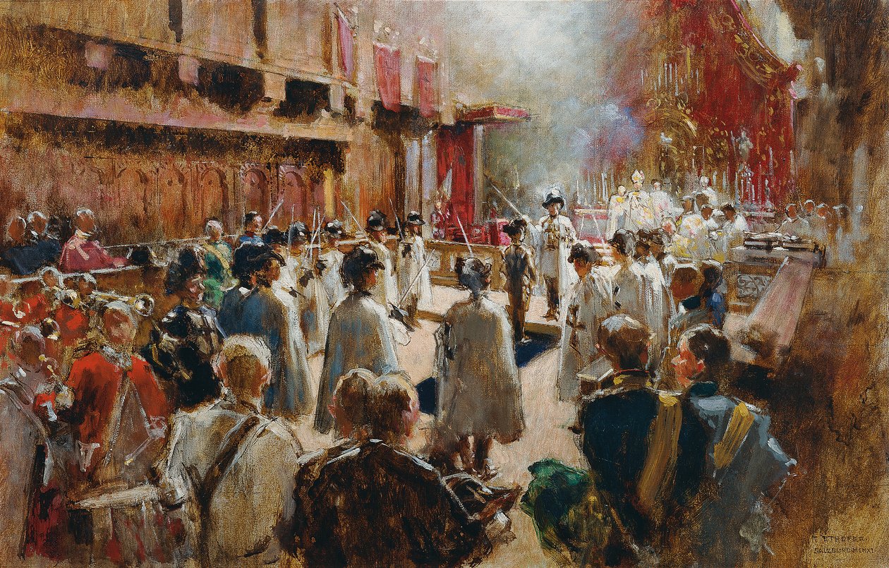 İnnsbruck'taki Hofkirche'de Cermen Şövalyelerinin Büyük Üstadı Arşidük Eugen tarafından Kont Boos-Waldeck'in övgüsü by Theodor Josef Ethofer