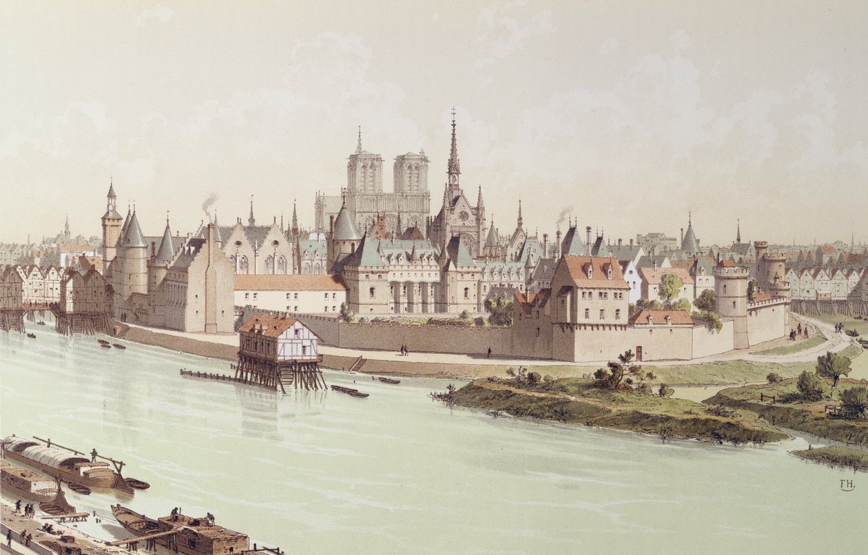 1530 yılında Ile de la Cite by Theodor Josef Hubert Hoffbauer