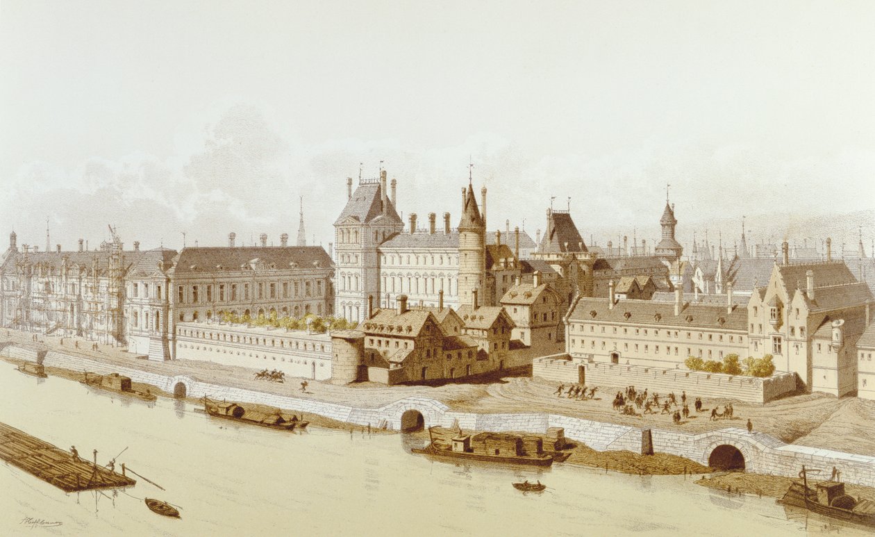 Louvre ve Hôtel du Petit-Bourbon 1622