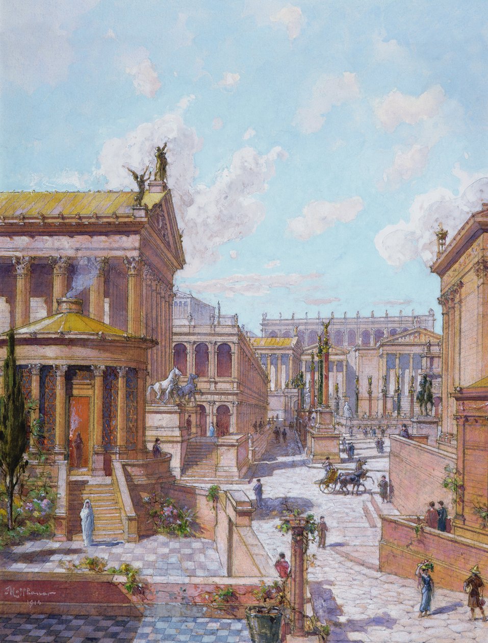 Antik Roma Forumu, 1914 by Theodor Josef Hubert Hoffbauer