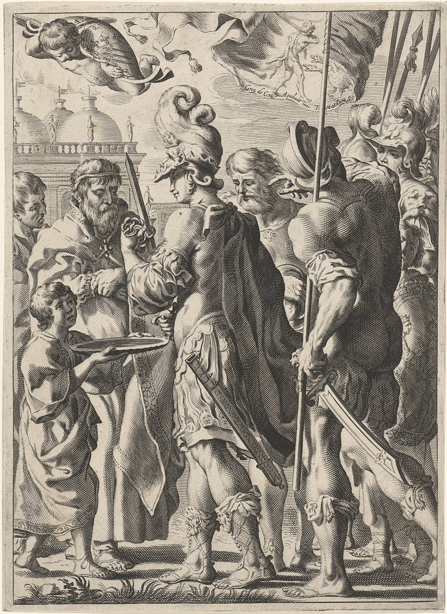 Büyük İskender Gordian Düğümünü Kesiyor, 17. yüzyıl by Theodor Matham