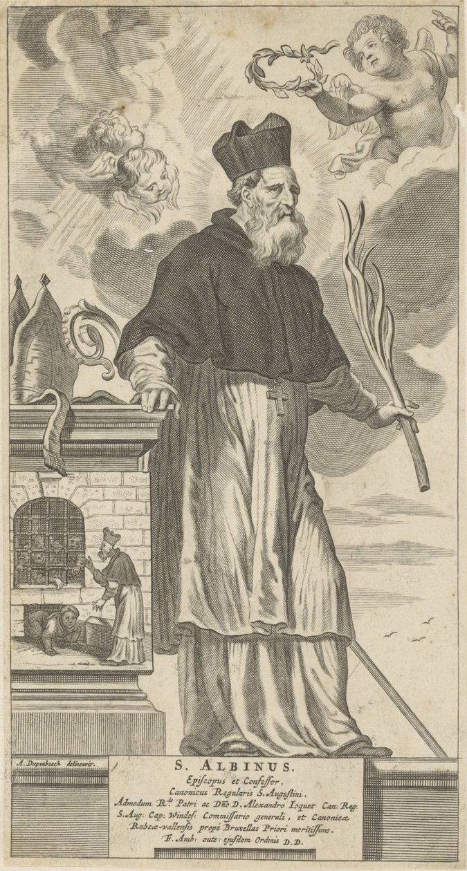H. Albinus van Angers S. Albinus Piskopos ve Confessor (nesne üzerindeki başlık) by Theodor Matham