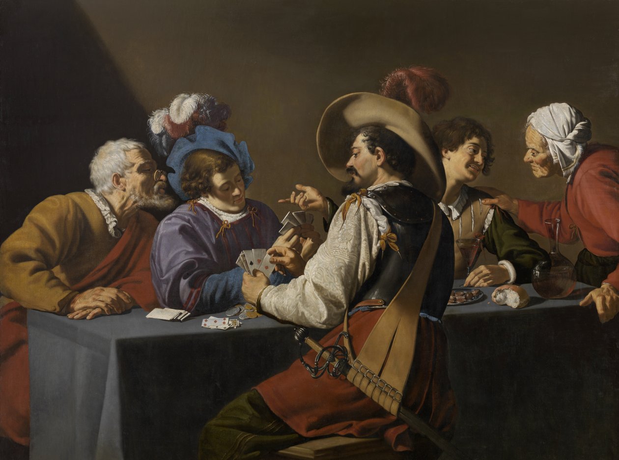 Oyun Kartları (tuval üzerine yağlıboya) by Theodor Rombouts