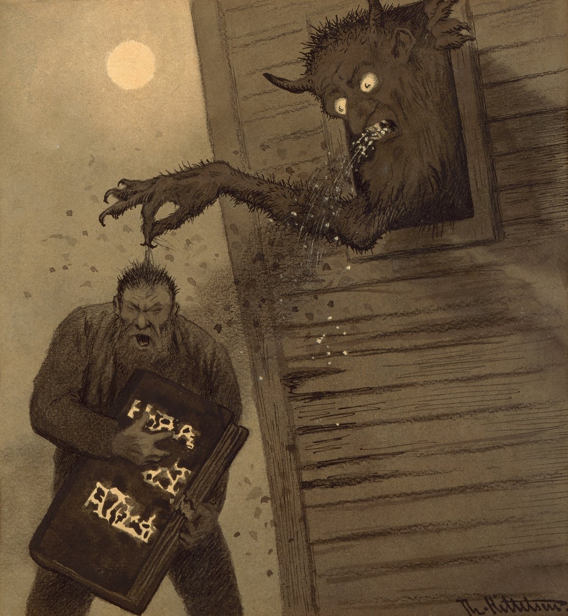 Masal çizimi by Theodor Severin Kittelsen