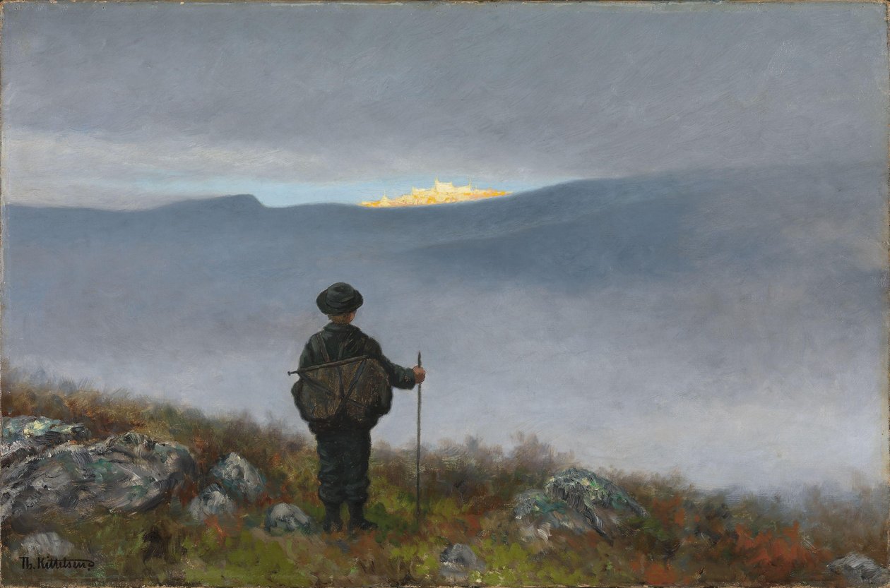 Uzak, çok uzak Soria Moria Sarayı Altın gibi parıldadı by Theodor Kittelsen