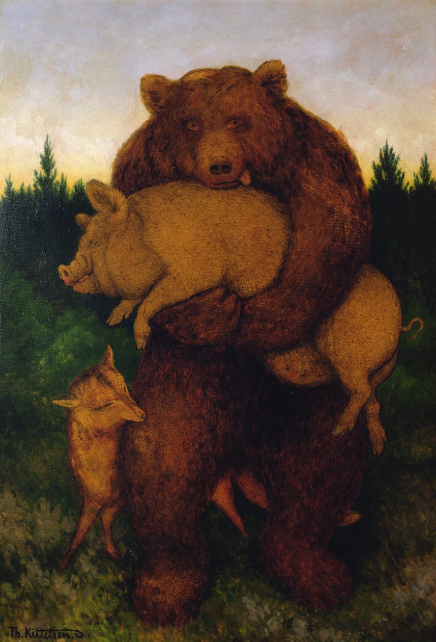 Et, dedi ayı (tuval üzerine yağlı boya) by Theodor Kittelsen