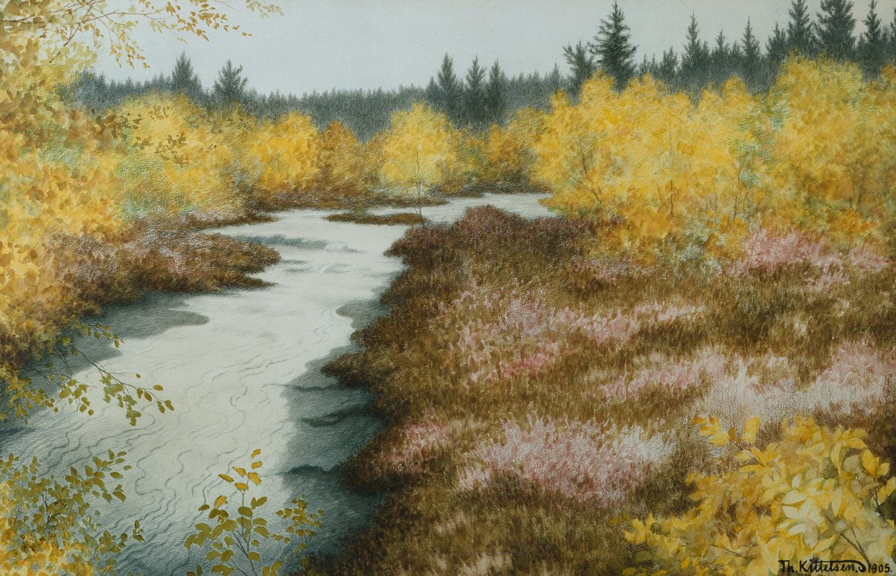 Hellebekk (akış) by Theodor Kittelsen
