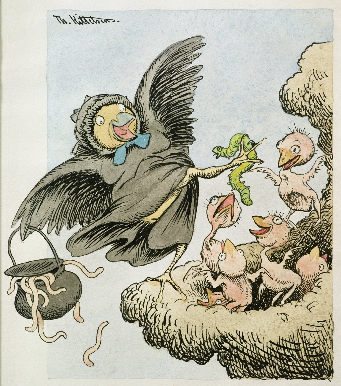 İşte yemek çocuklar by Theodor Kittelsen