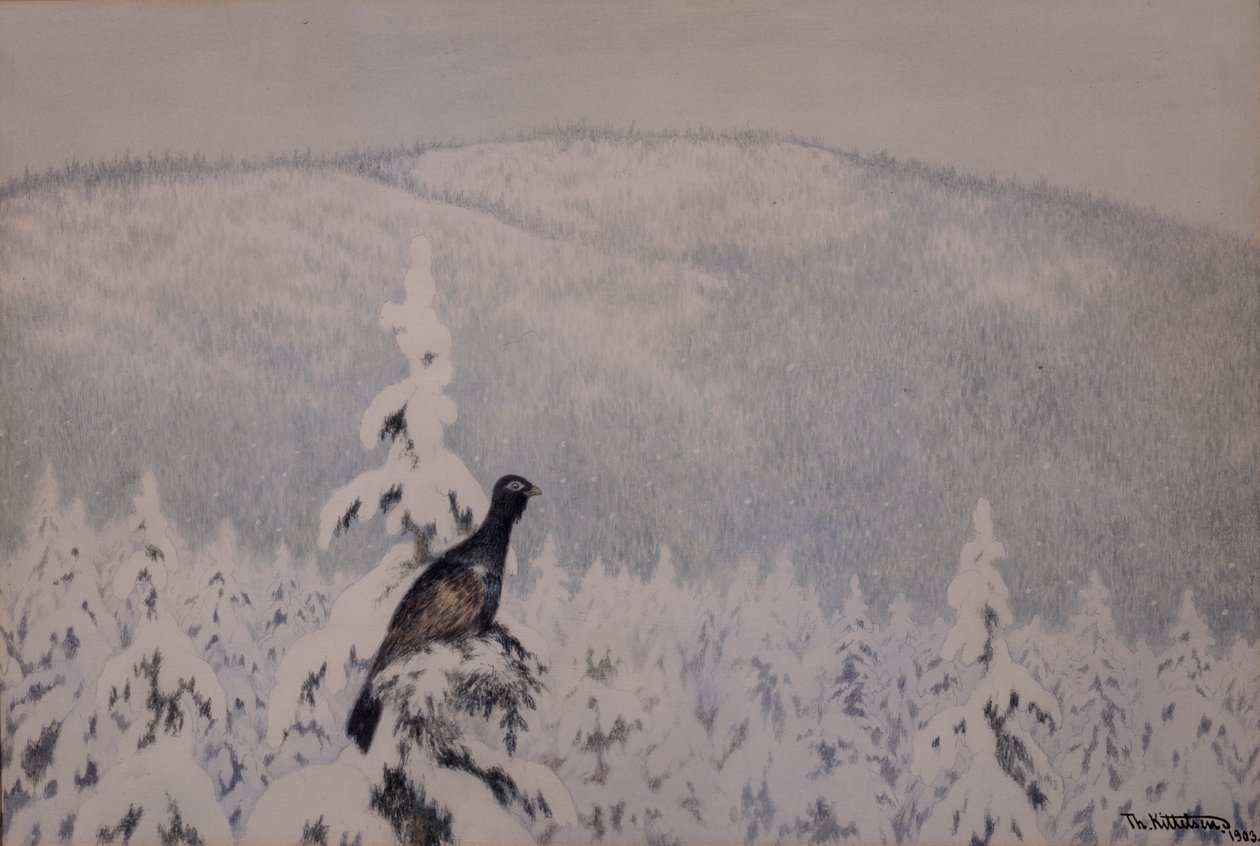 Kar ve Kar Yağıyor by Theodor Kittelsen
