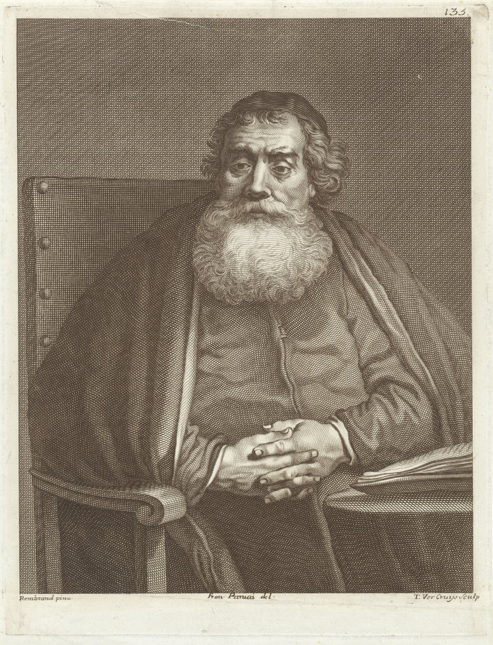 Sakallı oturan adam by Theodor Vercruys