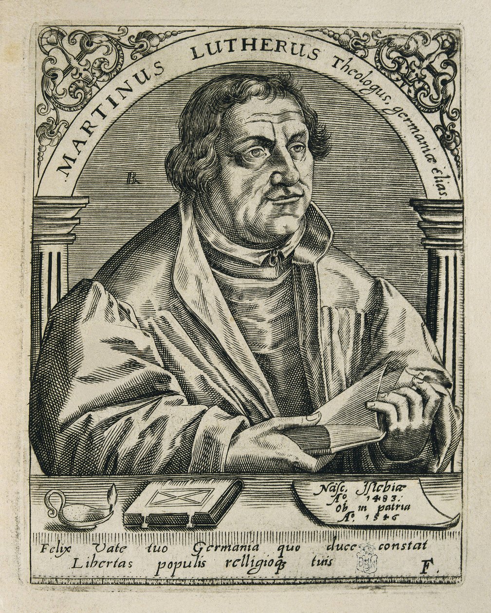 LUTHER, Martin (1483-1546). Alman din reformcusu. Oymak. İSPANYA. MADRİD (ÖZERK TOPLULUK). Madrid. Ulusal Kütüphane by Theodor de Bry