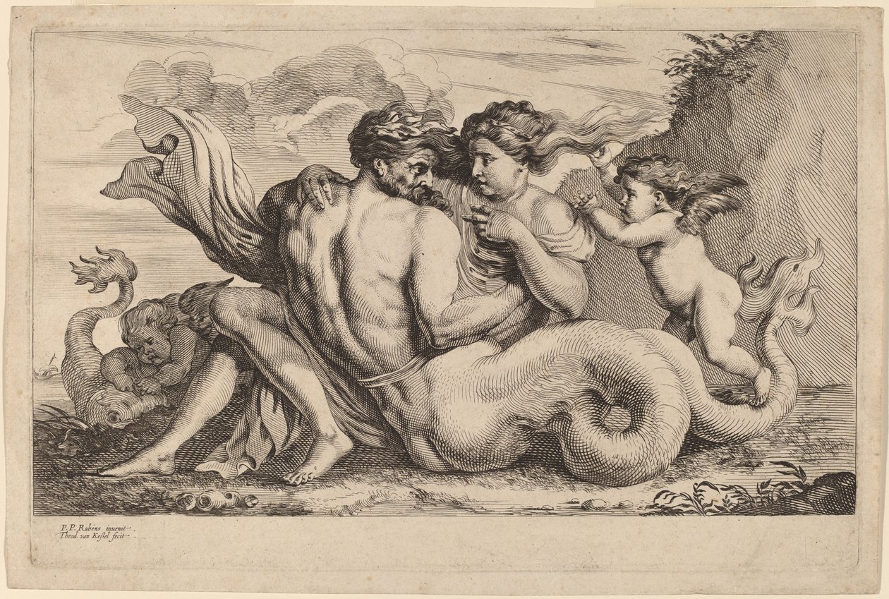 Siren ve Triton by Theodor van Kessel after Sir Peter Paul Rubens