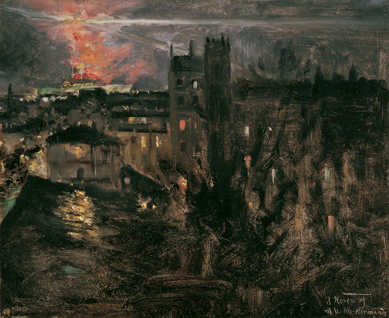 Eyfel Kulesi ile gece Paris by Theodor von Hormann