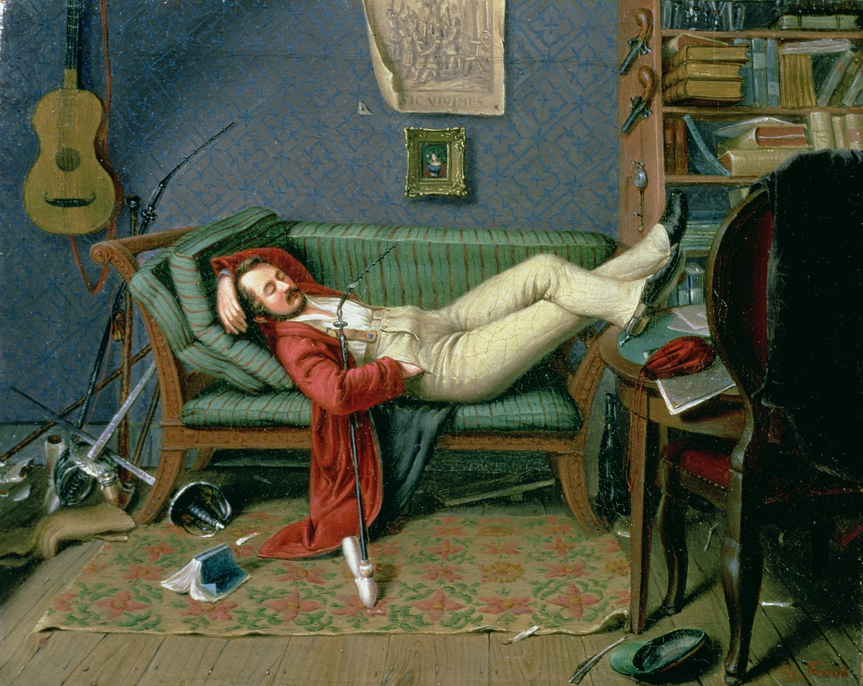 Kanepede uzanmış beyefendi by Theodore Franken or Frank