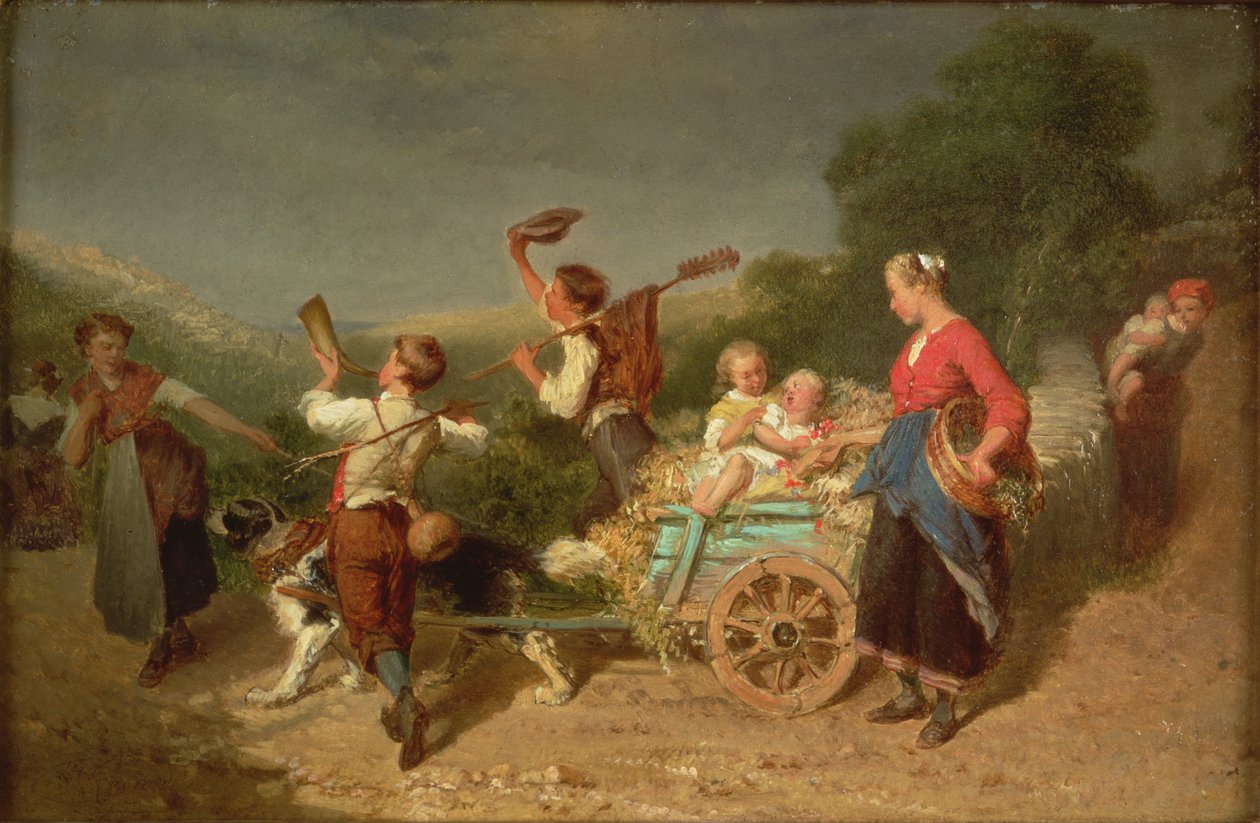 Köpek arabası olan çocuklar by Theodore Gerard