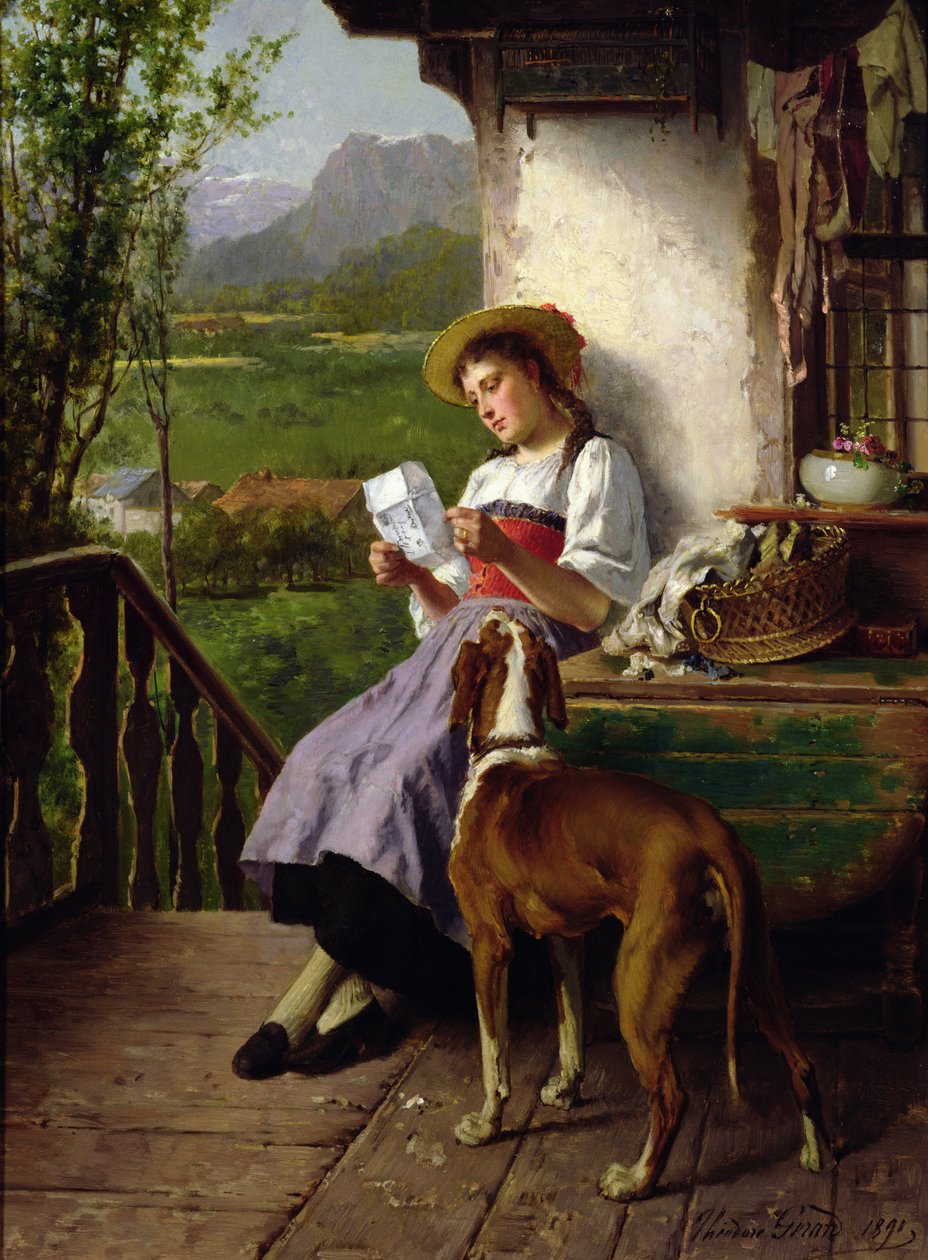 Mektup Okuyan Kız, 1891 by Theodore Gerard