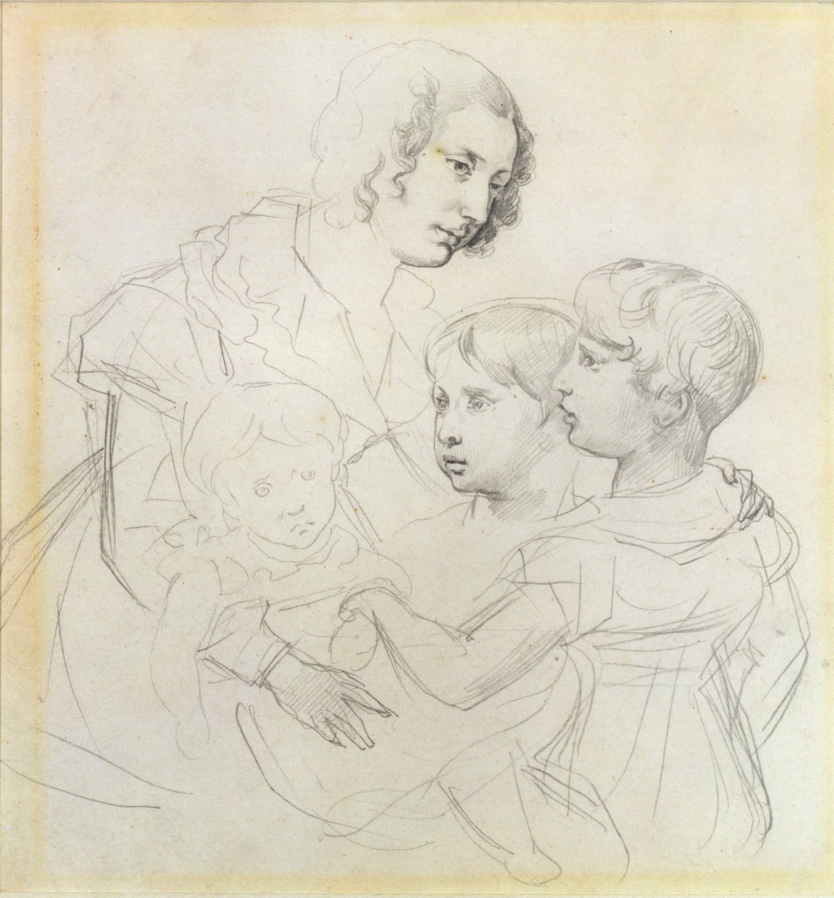 Bir Anne ve çocukları by Theodore Gericault