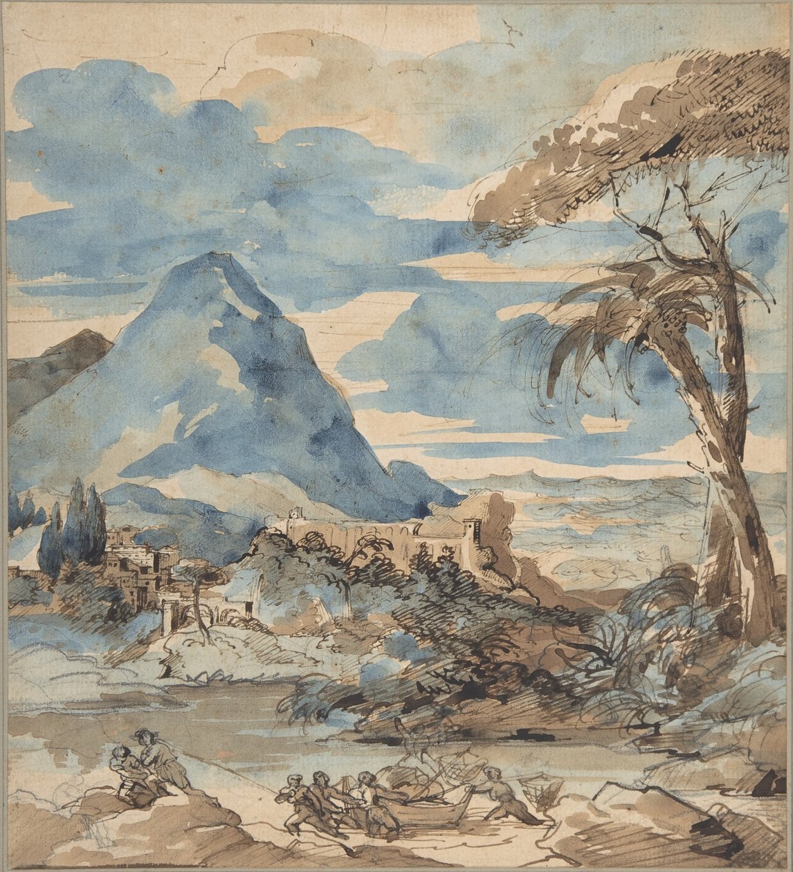 Balıkçılar ile manzara by Theodore Gericault