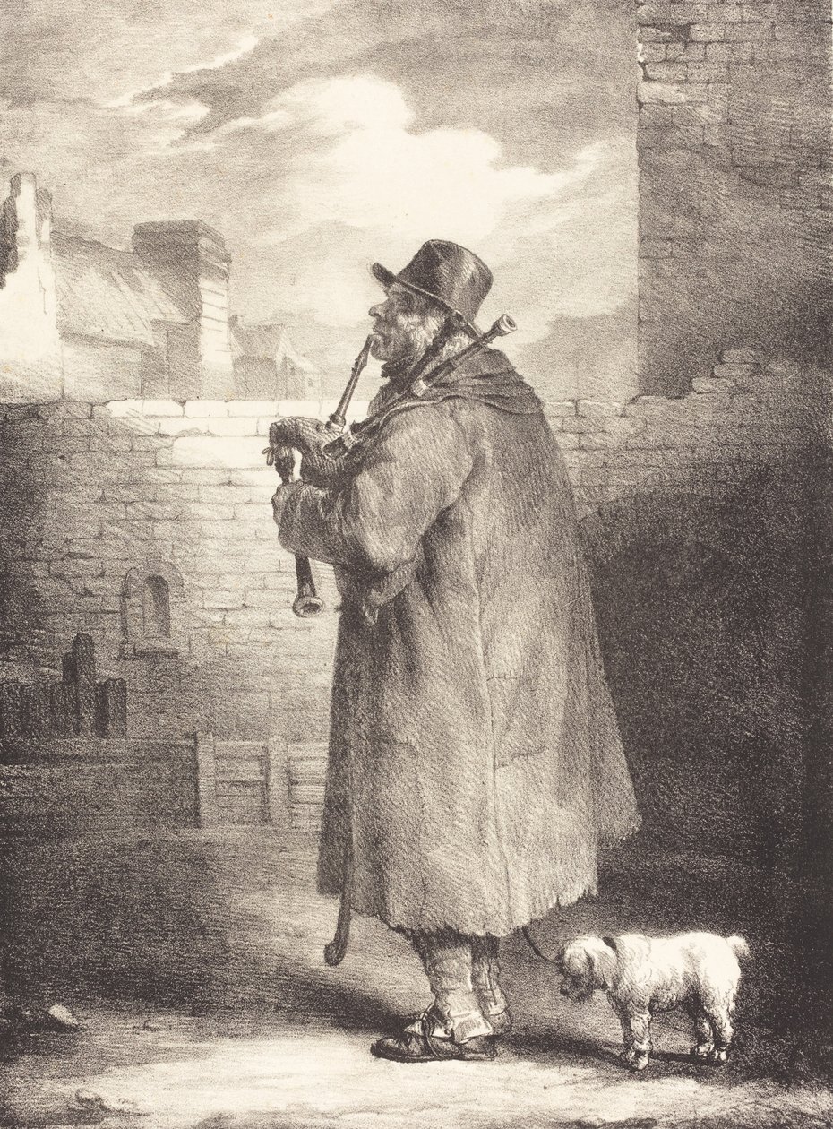 Piper, c.1821 (dokuma kağıt üzerine litografi) by Theodore Gericault