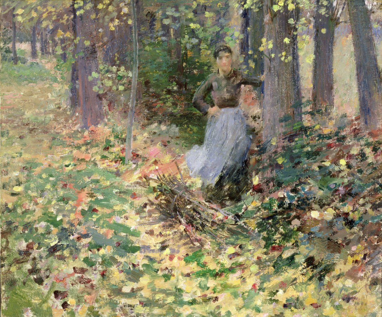 Sonbahar Güneş Işığı (Ormanda) 1888 by Theodore Robinson