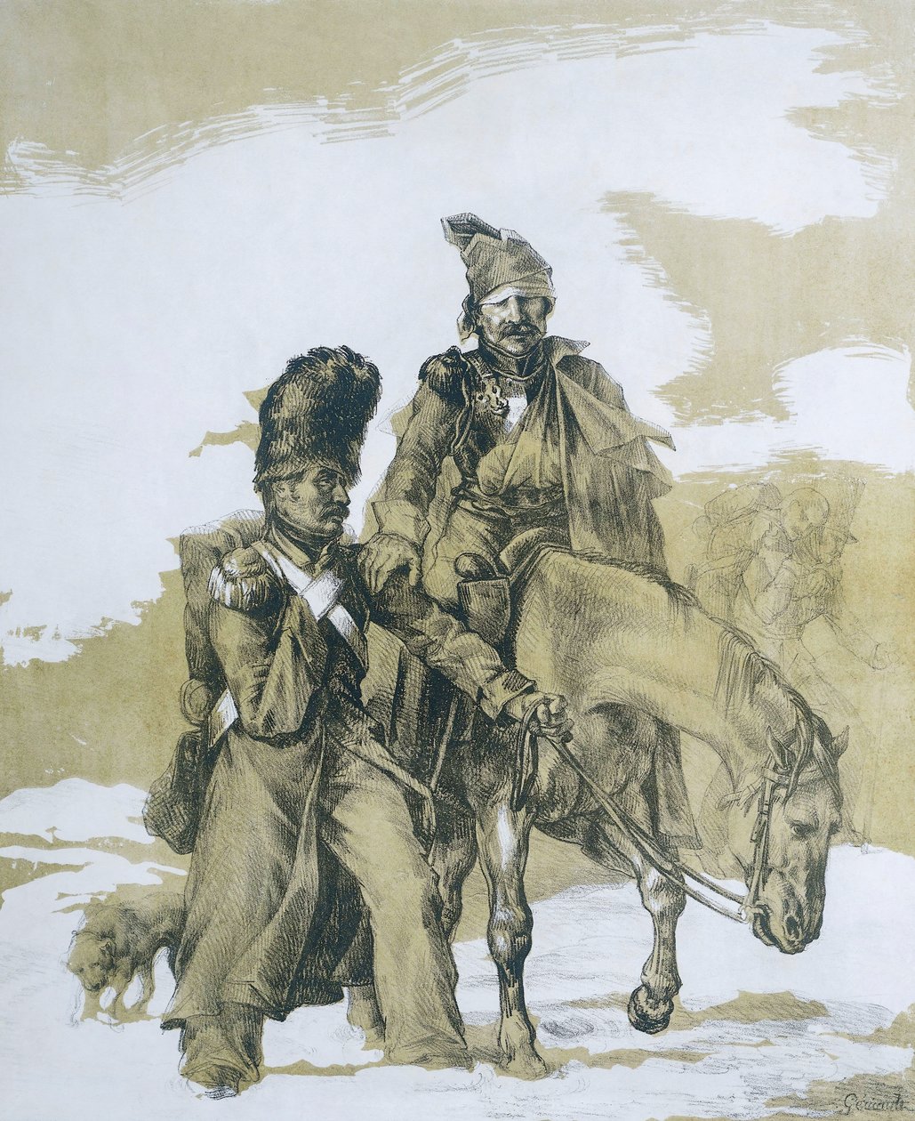Moskova'dan geri çekilme by Theodore (after) Gericault