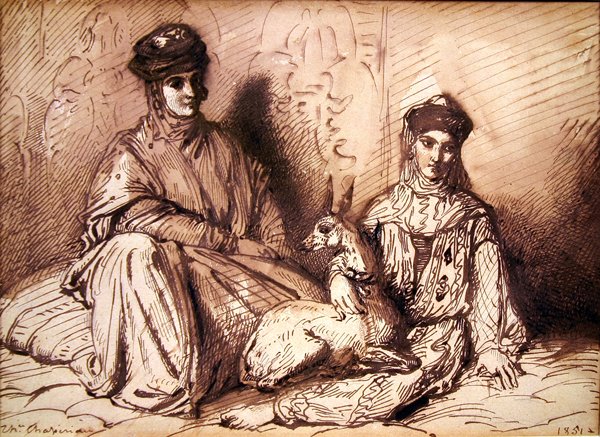 Arap kadın ve ceylan olan kız by Théodore Chassériau