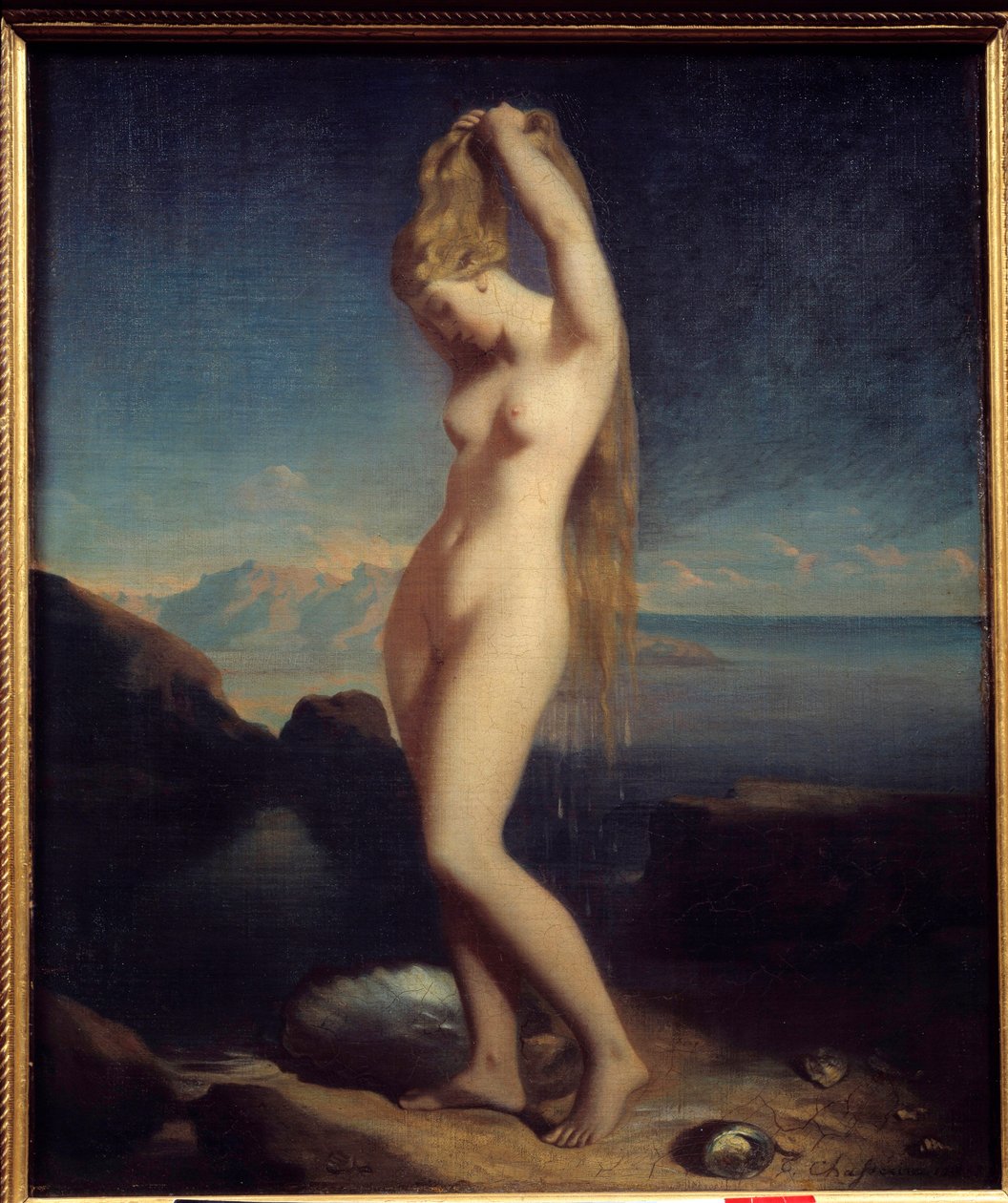 Theodore Chasseriau (1819-1856) 1838 Güneş tarafından Venüs anadyomene veya Venüs Deniz Tablosu. 0,65 x 0,55 m by Théodore Chassériau