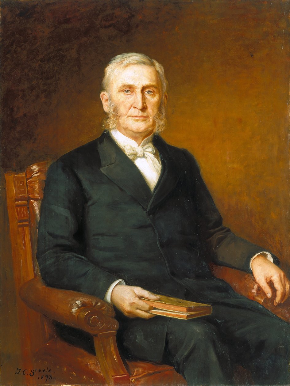 Muhterem Nathaniel A. Hyde'ın Portresi (tuval üzerine yağlıboya) by Theodore Clement Steele