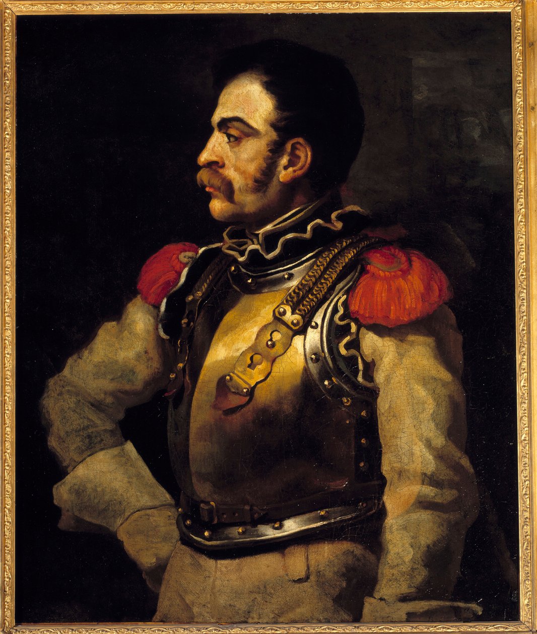 Bir tüfekli adam vücudunun ortasında görüldü. Theodore Gericault